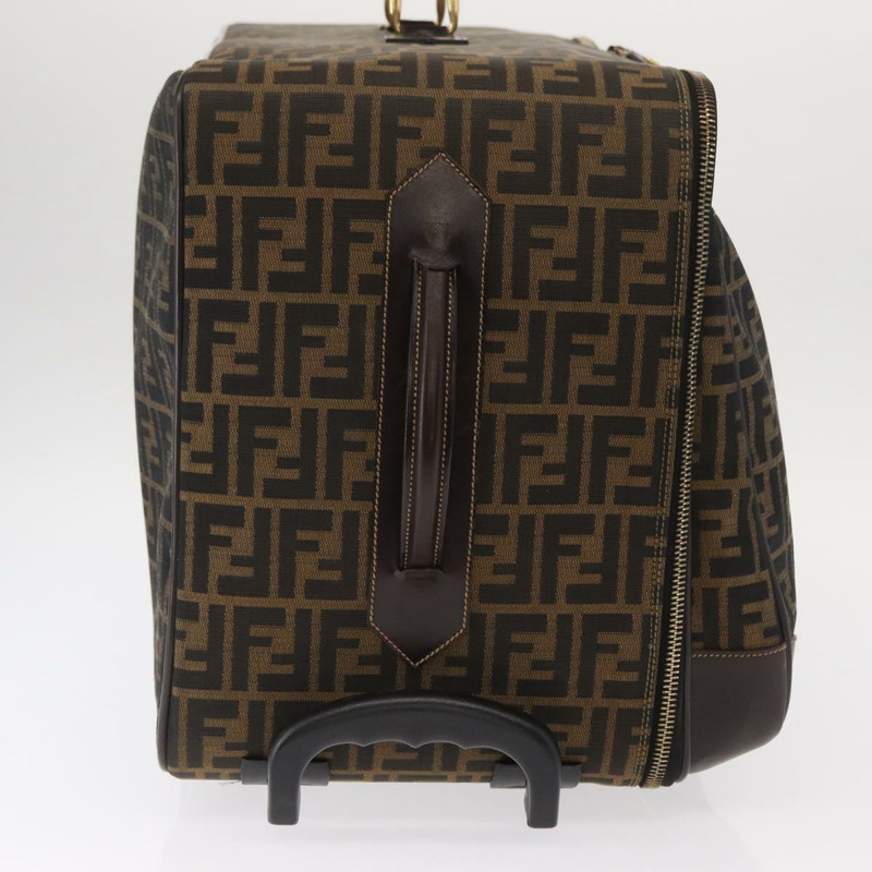 【日本直送】FENDI Zucca帆布旅行箱,黑色/棕色,正品,貨號155959SAV-5