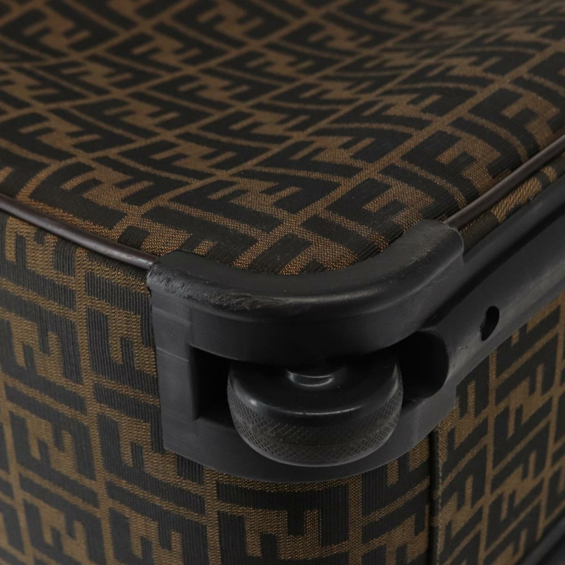 【日本直送】FENDI Zucca帆布旅行箱,黑色/棕色,正品,貨號155959SAV-17