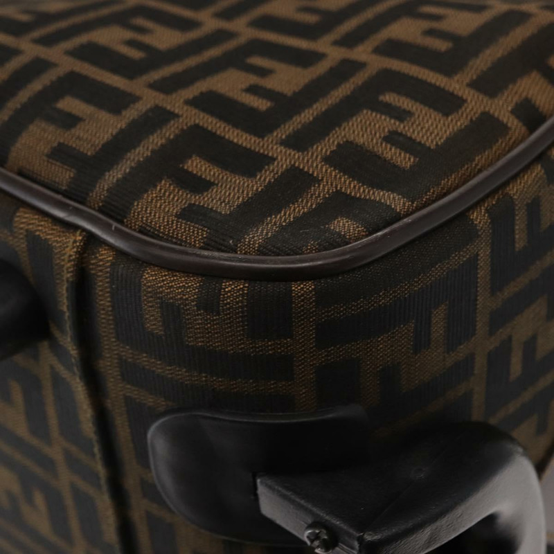 【日本直送】FENDI Zucca帆布旅行箱,黑色/棕色,正品,貨號155959SAV-18