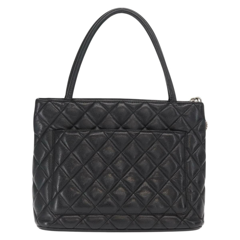 【日本直送】香奈兒標準托特包,魚子醬紋皮革,黑色,CC標誌,正品編號158861SAV-2