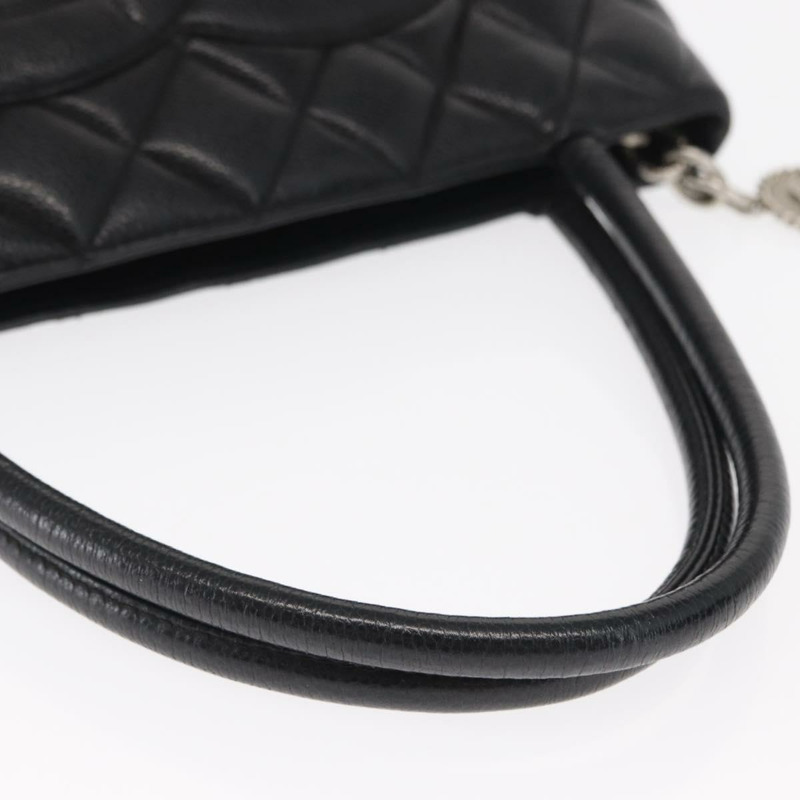 【日本直送】香奈兒標準托特包,魚子醬紋皮革,黑色,CC標誌,正品編號158861SAV-6