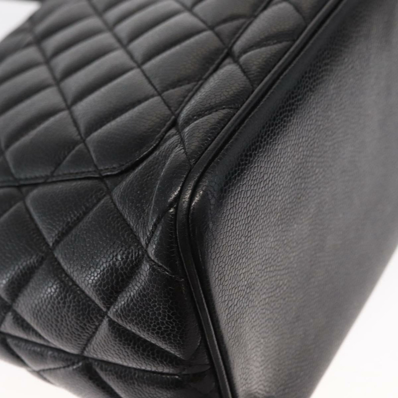 【日本直送】香奈兒標準托特包,魚子醬紋皮革,黑色,CC標誌,正品編號158861SAV-11