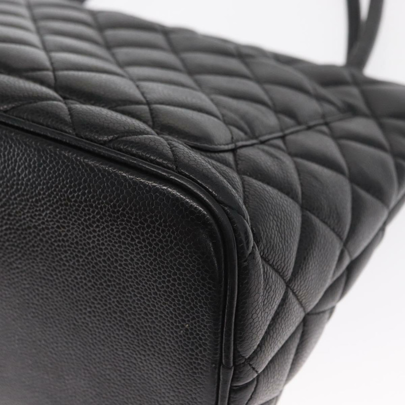 【日本直送】香奈兒標準托特包,魚子醬紋皮革,黑色,CC標誌,正品編號158861SAV-12