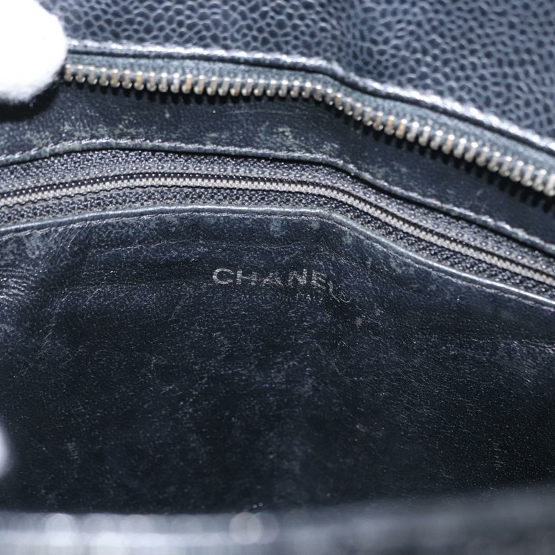 【日本直送】香奈兒標準托特包,魚子醬紋皮革,黑色,CC標誌,正品編號158861SAV-14