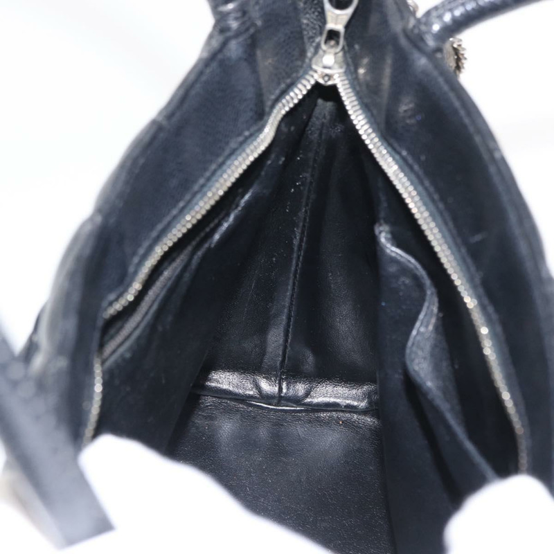 【日本直送】香奈兒標準托特包,魚子醬紋皮革,黑色,CC標誌,正品編號158861SAV-16