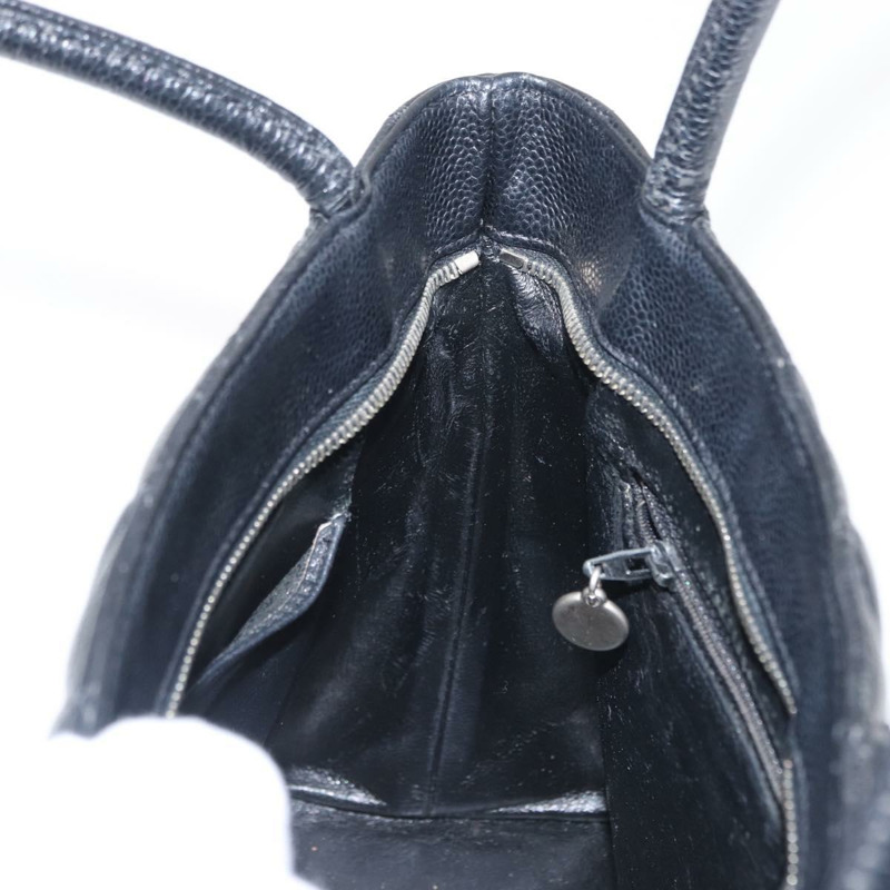 【日本直送】香奈兒標準托特包,魚子醬紋皮革,黑色,CC標誌,正品編號158861SAV-17