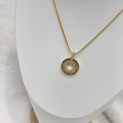 Swarovski 金色閃鑽圓形項鏈 XB642