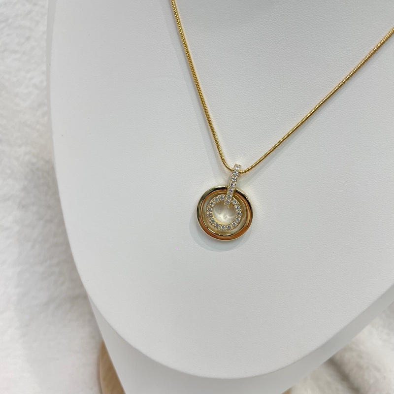 Swarovski 金色閃鑽圓形項鏈 XB642-0