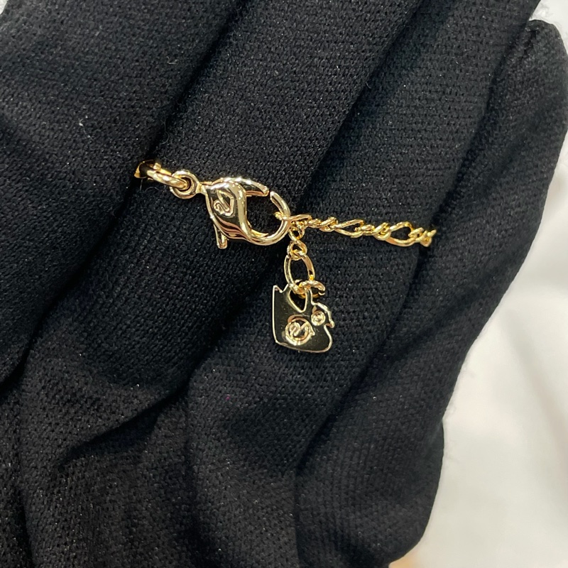 Swarovski 金色閃鑽圓形項鏈 XB642-7