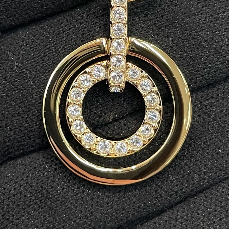 Swarovski 金色閃鑽圓形項鏈 XB642-9