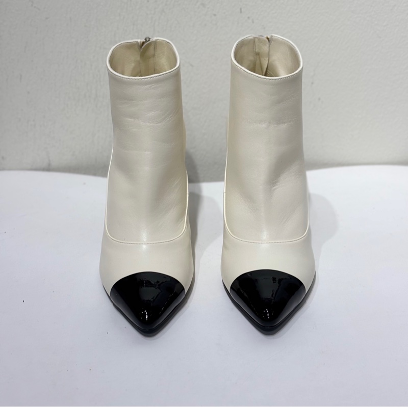 香奈兒Chanel 拼色小香風珍珠跟37碼99 新閒置未使用-1