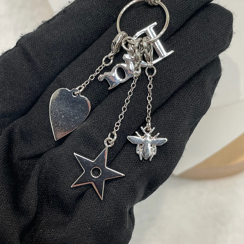 Dior 銀色可拆卸掛飾雙層長項鏈 XB051-2