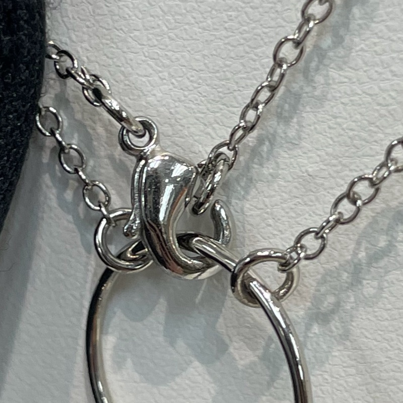 Dior 銀色可拆卸掛飾雙層長項鏈 XB051-9