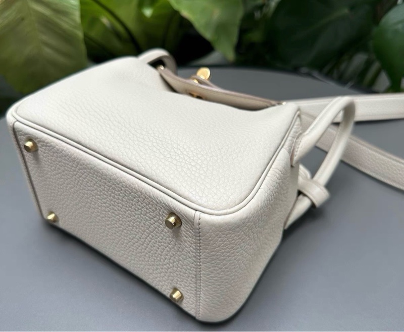Hermes 冰川白mini Lindy金扣 TC皮 U刻-6