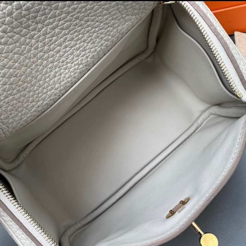 Hermes 冰川白mini Lindy金扣 TC皮 U刻-8