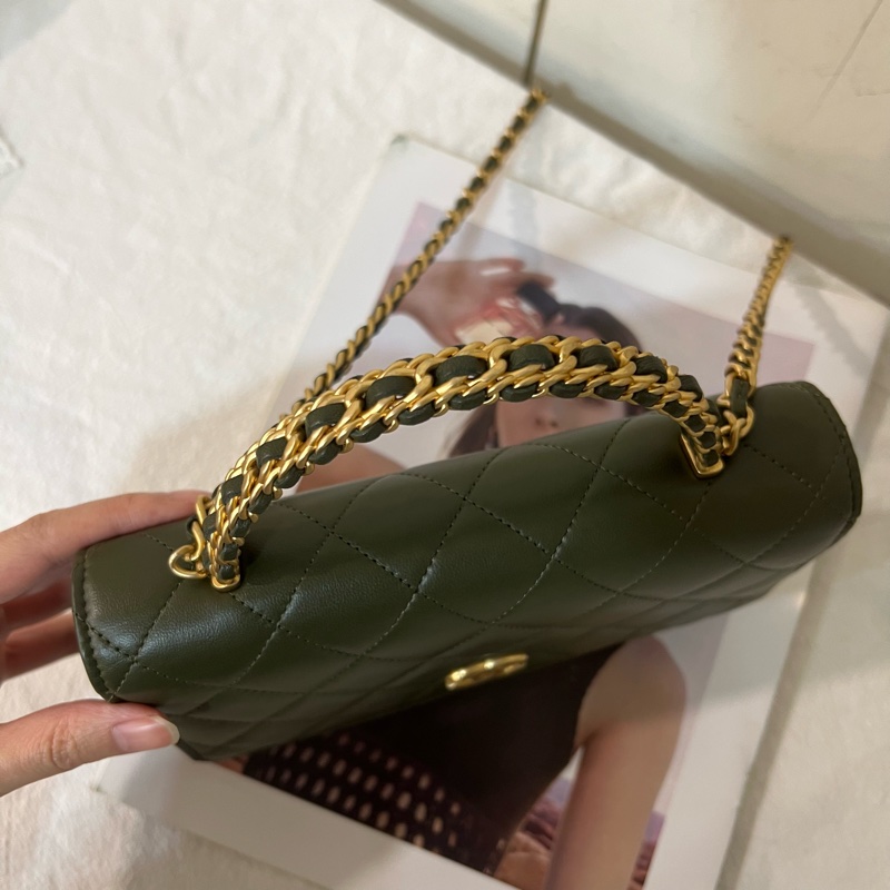 ෆ Chanel 手把woc 墨綠色-7