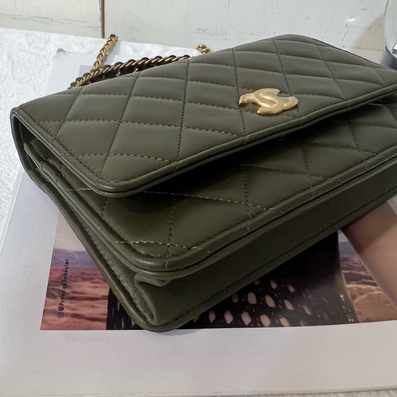 ෆ Chanel 手把woc 墨綠色-8