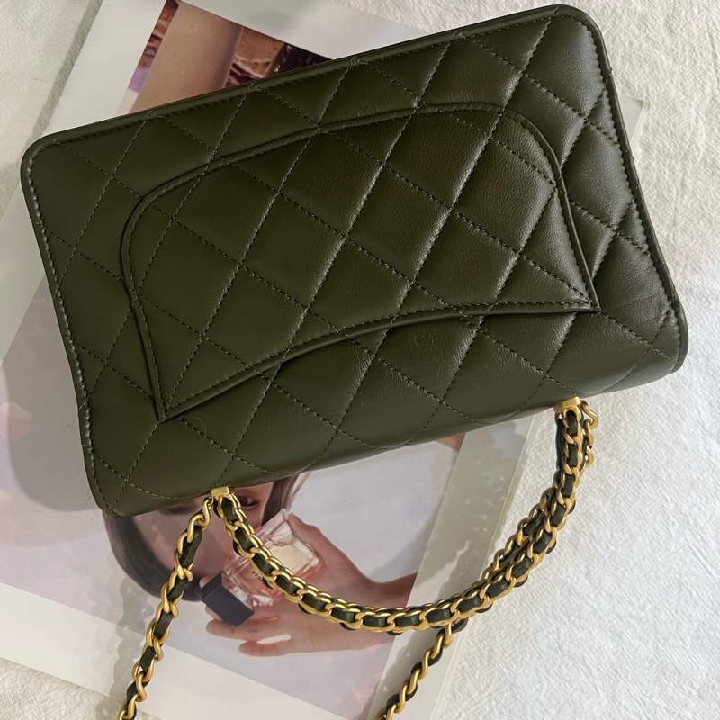 ෆ Chanel 手把woc 墨綠色-12