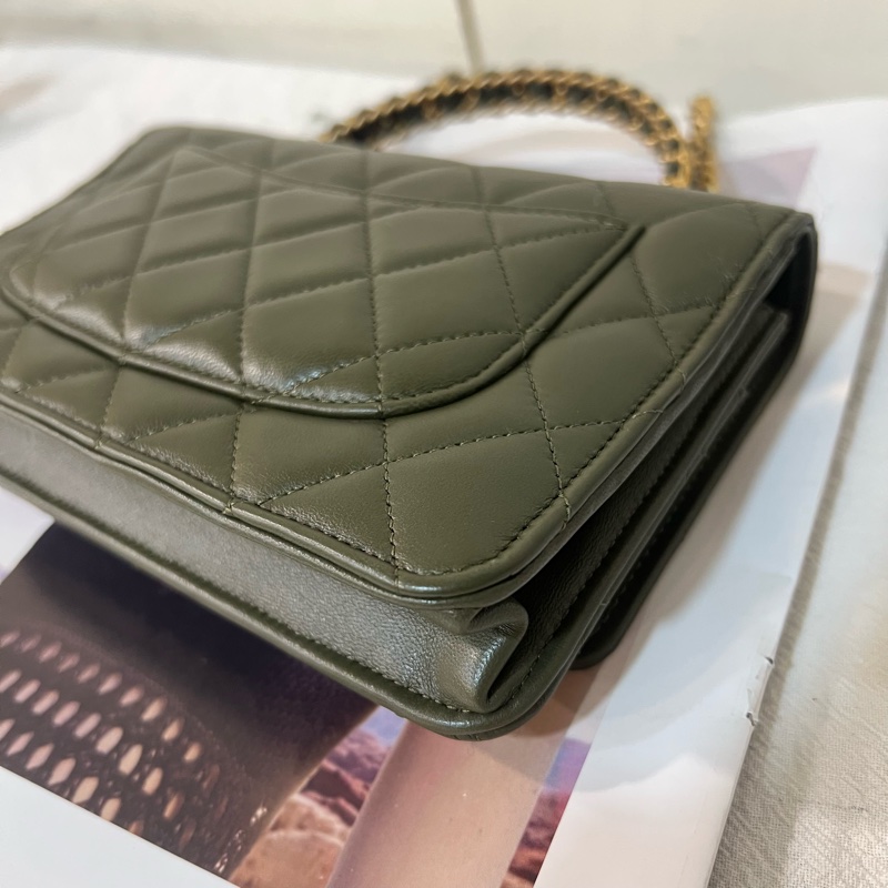 ෆ Chanel 手把woc 墨綠色-14
