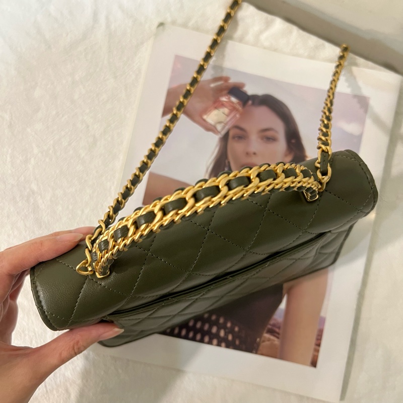 ෆ Chanel 手把woc 墨綠色-15