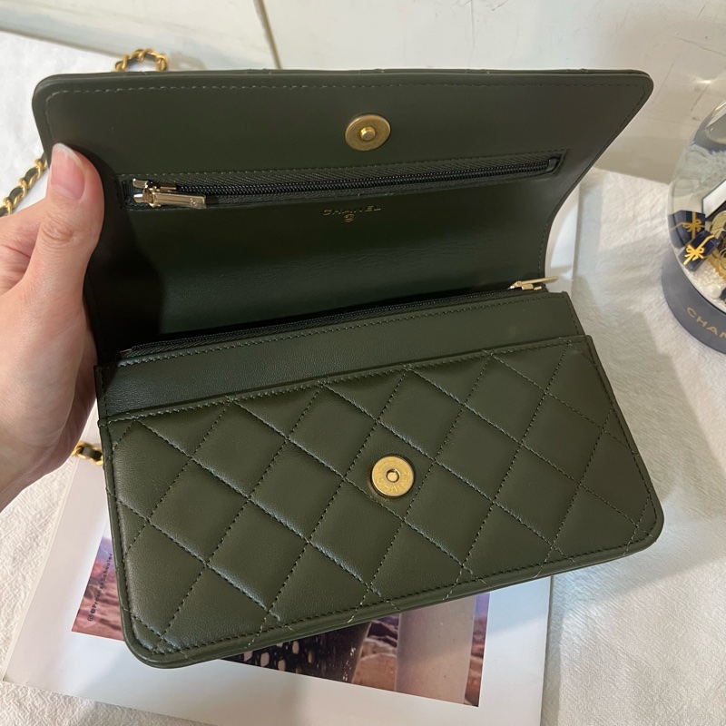 ෆ Chanel 手把woc 墨綠色-16