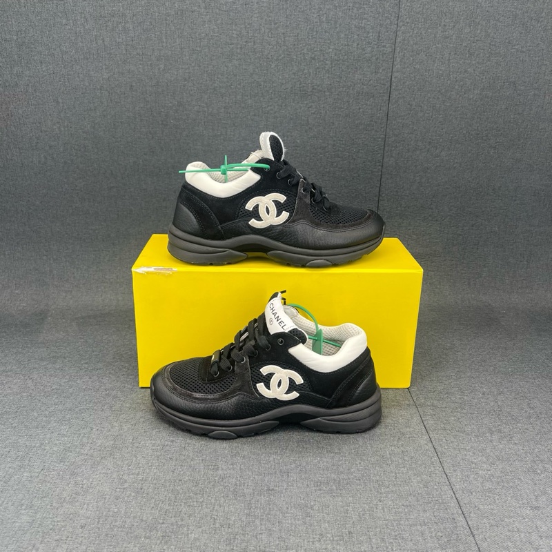 香奈兒 雙C 黑白 運動鞋 碼數 36 99 新-5
