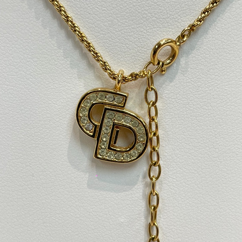 Dior 中古CD logo水鑽項鏈 XB352-1