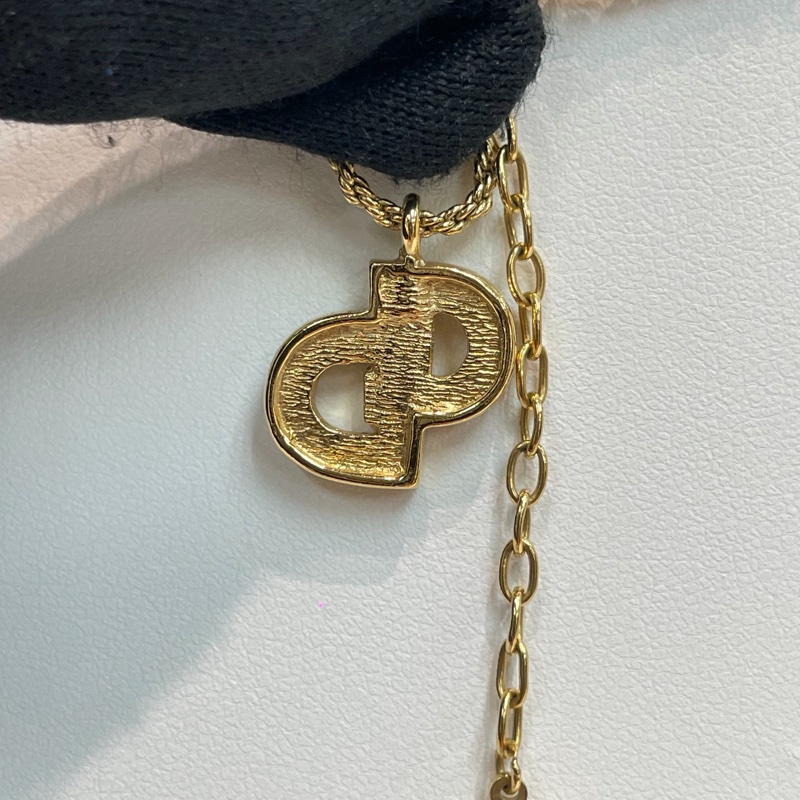 Dior 中古CD logo水鑽項鏈 XB352-2