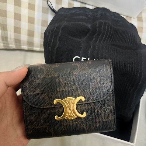 CELINE TRIOMPHE標誌印花小號翻蓋錢包