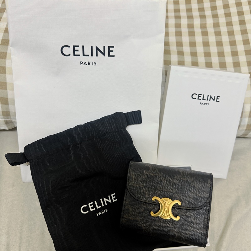 CELINE TRIOMPHE標誌印花小號翻蓋錢包-20