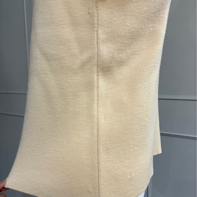 全新CHANEL 香奈兒米白色寬套頭背心毛衣F46/L~XL(有暇)-6