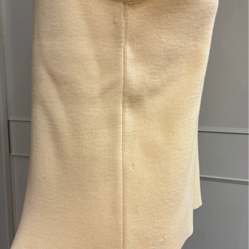 全新CHANEL 香奈兒米白色寬套頭背心毛衣F46/L~XL(有暇)-7