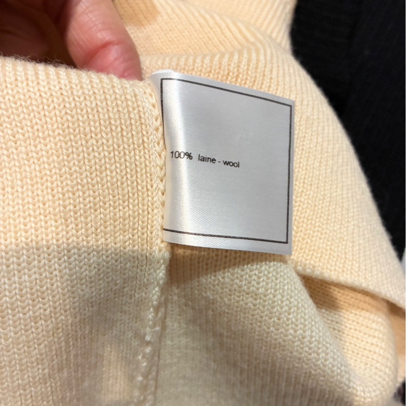 全新CHANEL 香奈兒米白色寬套頭背心毛衣F46/L~XL(有暇)-8