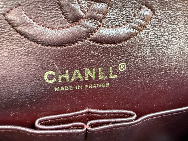 Chanel 香奈兒cf小號黑色羊皮雙蓋金扣鏈條包,鐳射11開-11