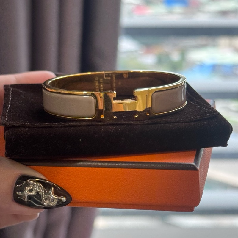 HERMES Clic H 手環 栗子色-0