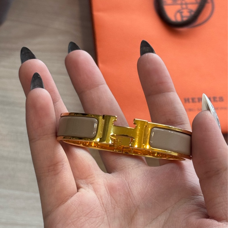 HERMES Clic H 手環 栗子色-3
