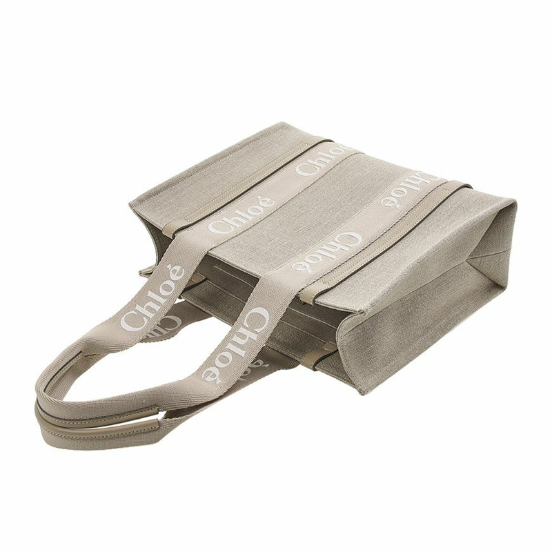 CHLOE 亞麻和皮革木質手提包-3