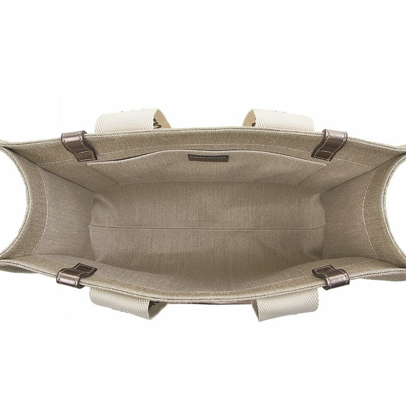 CHLOE Woody 亞麻皮革手提包-8