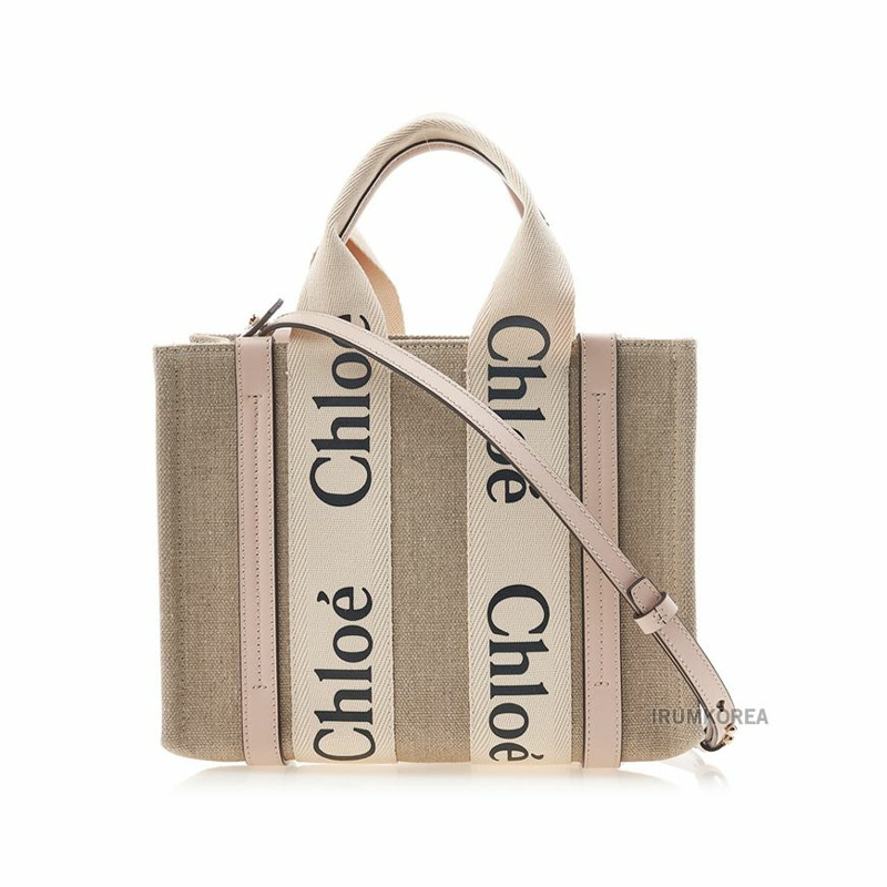 CHLOE 木紋亞麻小號手提包-0