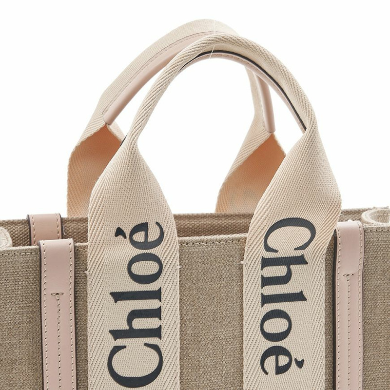 CHLOE 木紋亞麻小號手提包-6