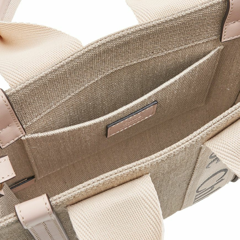 CHLOE 木紋亞麻小號手提包-8