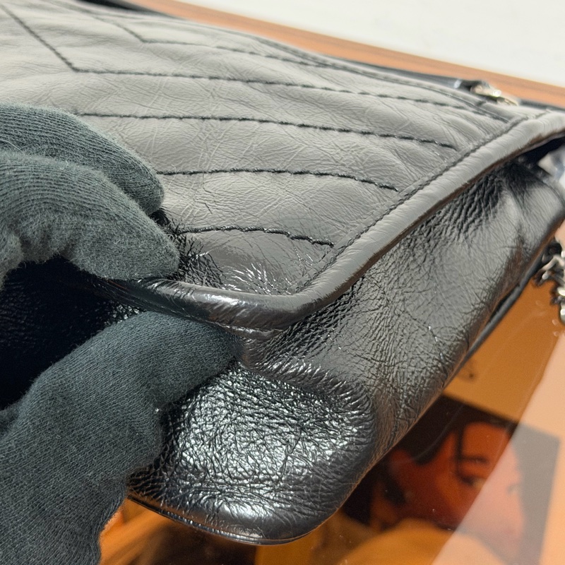 #極新 #全網最便宜 YSL Niki Baby 黑色銀鏈-10