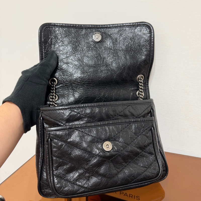 #極新 #全網最便宜 YSL Niki Baby 黑色銀鏈-12