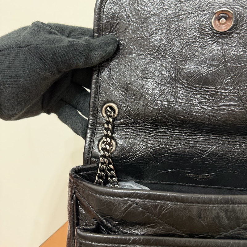 #極新 #全網最便宜 YSL Niki Baby 黑色銀鏈-14