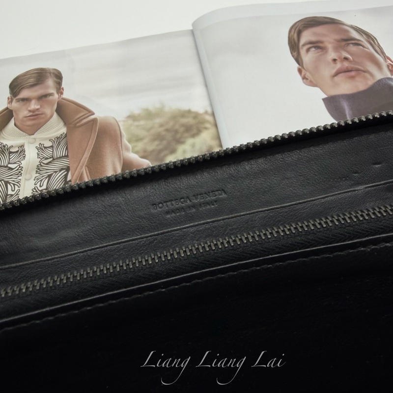 BOTTEGA VENETA BV 經典編織小牛皮拼接拉鍊長夾-2