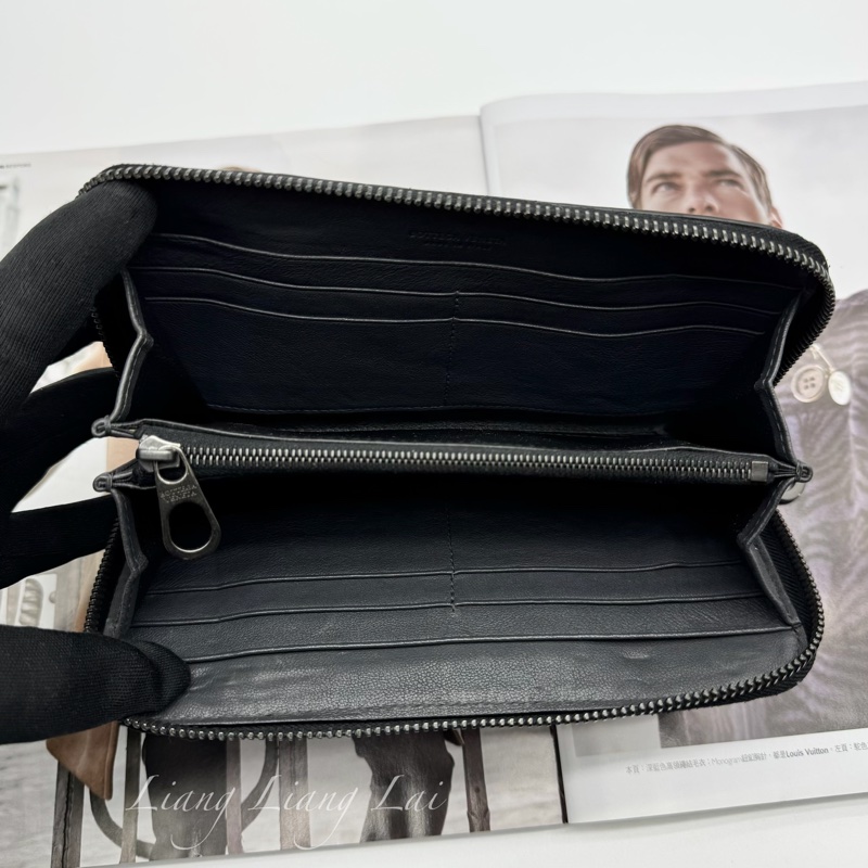 BOTTEGA VENETA BV 經典編織小牛皮拼接拉鍊長夾-5