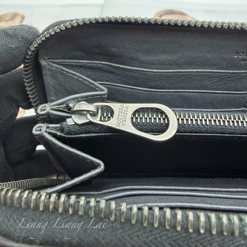 BOTTEGA VENETA BV 經典編織小牛皮拼接拉鍊長夾-9