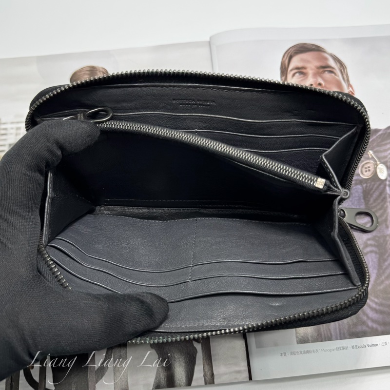 BOTTEGA VENETA BV 經典編織小牛皮拼接拉鍊長夾-10