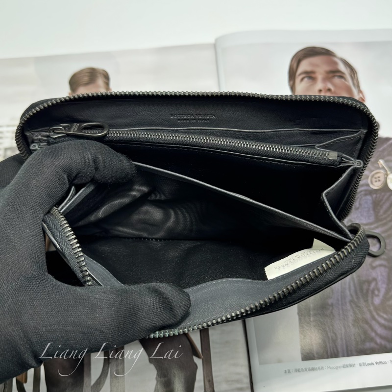 BOTTEGA VENETA BV 經典編織小牛皮拼接拉鍊長夾-11