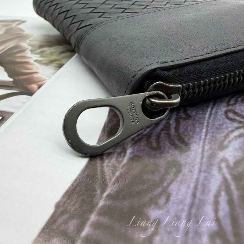BOTTEGA VENETA BV 經典編織小牛皮拼接拉鍊長夾-14